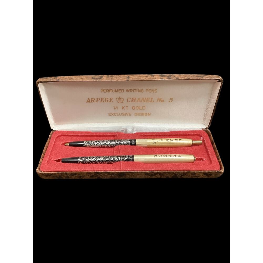VTG Arpege And Designer Pen Set Unisex Rare Perfume Writing Pens-SetOfTwo In Box - Picture 2 of 7